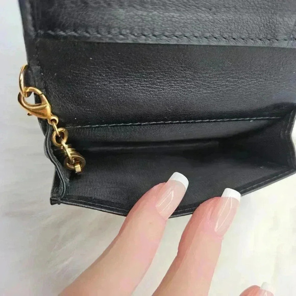 Dior Black Leather Studded Flap Card Holder - Picture 10 of 16